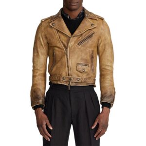 Brown Locklear Weathered Leather Jacket - Image 1