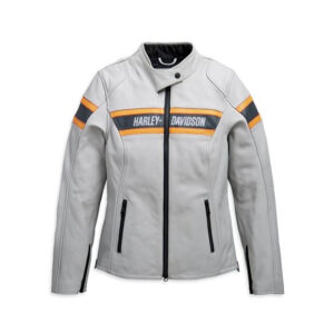 Premium Harley-Davidson Sidari White Motorcycle Leather Jacket - Image 1