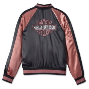 Harley-Davidson Classic Bar Shield Retro High-Quality Satin Varsity motorcycle  Bomber Jacket - Image 2