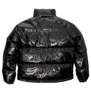 Avirex Gloss-Finish Channel-Quilted Down Black Puffer Jacket - Image 3