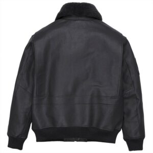 Trendy Avirex G-1 Flight with Shearling Collar Bomber Leather Jacket - Image 2