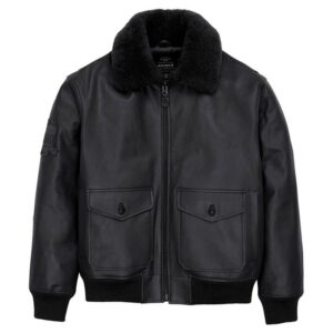 Trendy Avirex G-1 Flight with Shearling Collar Bomber Leather Jacket - Image 1