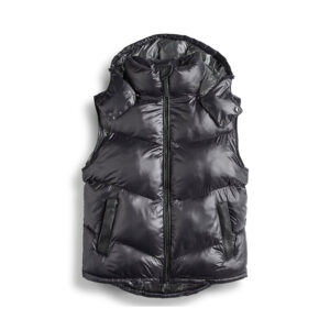 Premium Black Sustainable Nylon Puffer High-Quality Winter Hood and Sleeves Jacket - Image 3