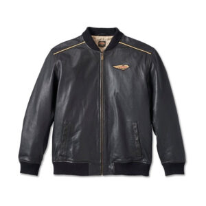 Harley-Davidson 120th Anniversary Handmade Classic Black Motorcycle Leather Jacket - Image 1