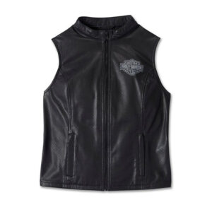 Harley Davidson Factory Perforated Vest  Stylish Airflow Biker Vest Leather - Image 1