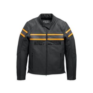 Harley Davidson Black Leather Motorcycle Rider Jacket - Image 1