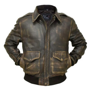 Lambskin A2 Military Bomber Jacket - Image 3