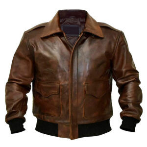 Lambskin A2 Military Bomber Jacket - Image 1