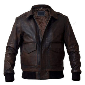 Lambskin A2 Military Bomber Jacket - Image 5