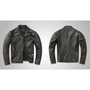 Handmade Genuine Leather Bike Style Jacket - Image 2