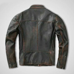 Handmade Genuine Leather Bike Style Jacket - Image 3