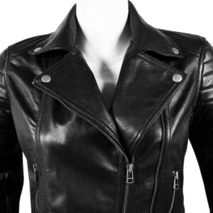 Genuine Lambskin Brando Black Leather Jacket - Image 3