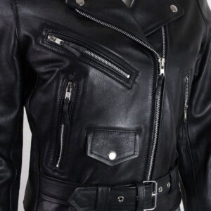 Black Lambskin Genuine Leather Jacket - Image 2