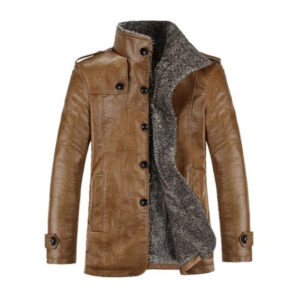 Handmade Winter Real Leather Warm Jacket - Image 1