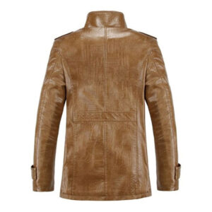 Handmade Winter Real Leather Warm Jacket - Image 2