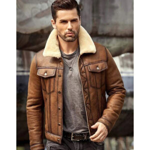 Vintage Fur Leather Moto Retro Bomber Coat & Jacket - Image 1