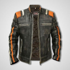 Vintage Motorcycle Distressed Real Biker & Racer Leather Jacket - Image 1