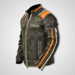 Vintage Motorcycle Distressed Real Biker & Racer Leather Jacket - Image 3