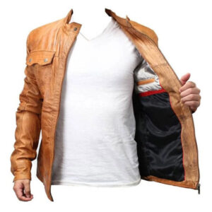 Brown Sheep Skin Fashion Leather Jacket - Image 3