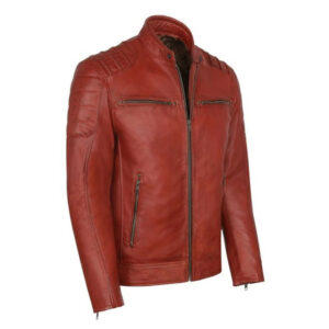 Real Cowhide Slim Fit Outdoor Motorbike Fashionable Leather Jacket & Coat - Image 2