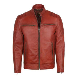 Real Cowhide Slim Fit Outdoor Motorbike Fashionable Leather Jacket & Coat - Image 1