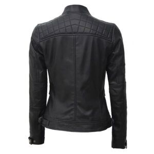 Black Real Lambskin Leather Motorbikes Street Wear Fashionable Jacket - Image 2