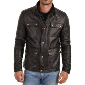 Black Lambskin Fashion Leather Jacket - Image 1