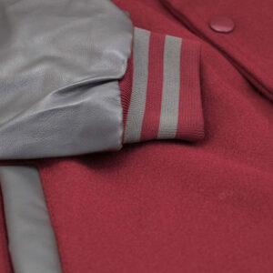 Red And Grey Varsity Bomber Jacket - Image 2