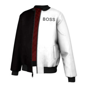 Black And White Letterman Bomber Jacket - Image 2