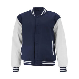 All Season Light Weight Blue And White Bomber Varsity Jacket - Image 1