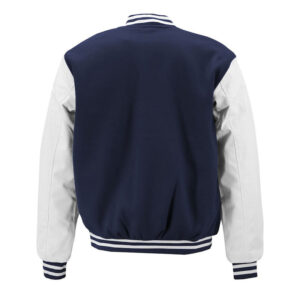 All Season Light Weight Blue And White Bomber Varsity Jacket - Image 2