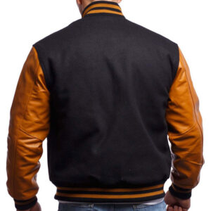 Black And Brown Varsity Bomber Varsity Jacket - Image 2