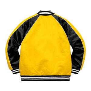 Golden And Black Varsity Satin Jacket - Image 2