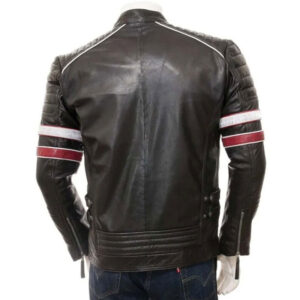 Retro Moto Bike Racing Leather Jacket - Image 2