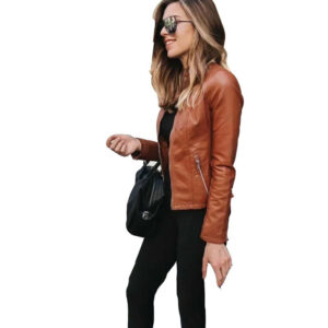 Lambskin Leather Slim Fit Style Fashion Jacket - Image 2