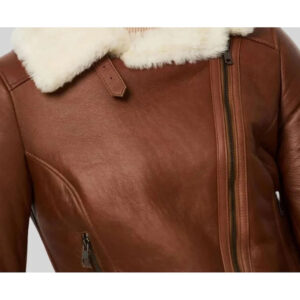 RAF Aviator  Sheepskin B3 Bomber Leather Jacket - Image 4