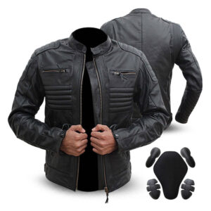 Black Stylish Motorbike Jacket - Image 1