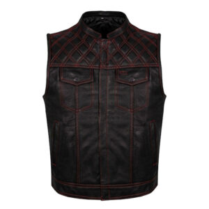 Handmade Genuine Leather Vest For Motorcycle Rider - Image 1