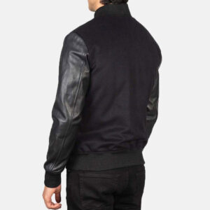 Sheepskin Varsity Sleeves Leather & Synthetic Wool Body Jacket - Image 3