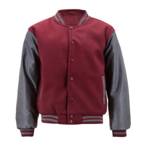 Red And Grey Varsity Bomber Jacket - Image 1