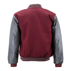 Red And Grey Varsity Bomber Jacket - Image 3