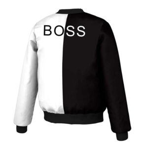 Black And White Letterman Bomber Jacket - Image 3