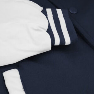 All Season Light Weight Blue And White Bomber Varsity Jacket - Image 3