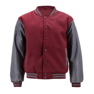 Two Tone Snap Button Varsity Bomber Jacket - Image 1