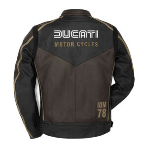 Real Ducati Motorbike Biker Racing Leather Jacket - Image 2