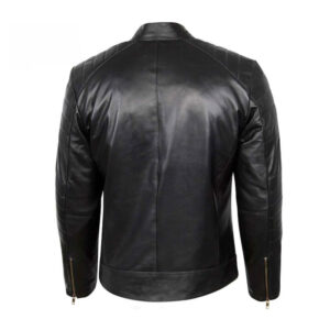 Slim Fit Biker Jacket Café Racer Vintage Brown and Black Leather Jackets - Image 3