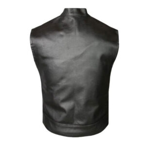 Club Style Motorbike Leather Vest - Image 3