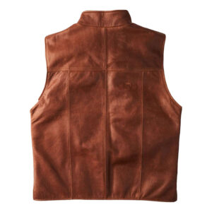 Brown Leather Gentleman Style Vest - Image 3