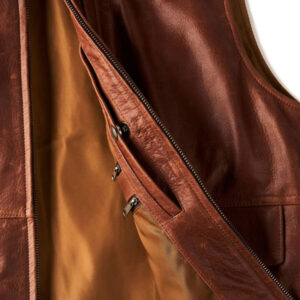 Brown Leather Gentleman Style Vest - Image 5