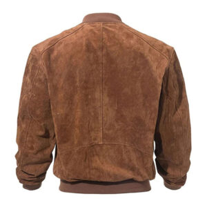 Brown Suede Bomber Jacket - Image 2